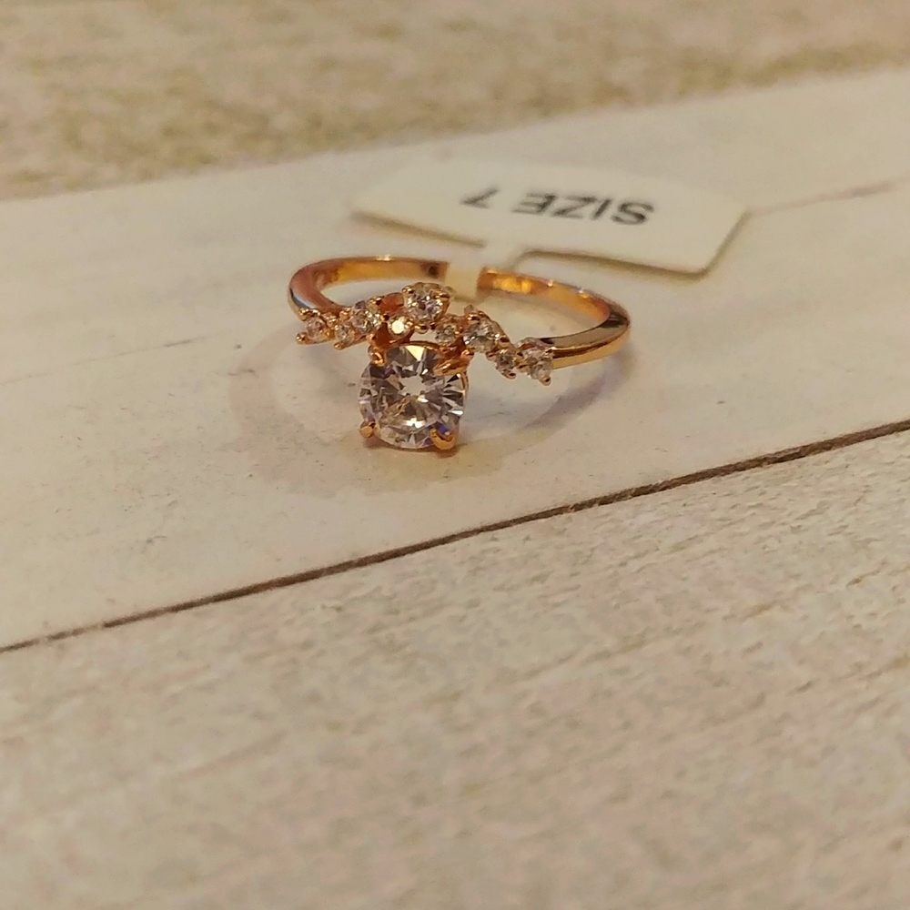 NWT Charmed Aroma 925 Silver Ring with Rose Gold Plate Faux Diamond St…